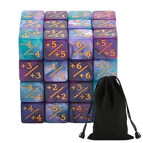 HENGBIRD 48 Stücke Würfel Zähler, Token Würfel Loyalität Würfel D6 Würfel Kompatibel mit MTG CCG Kartenspiel Zubehör mit Aufbewahrungsbeuteln (C)