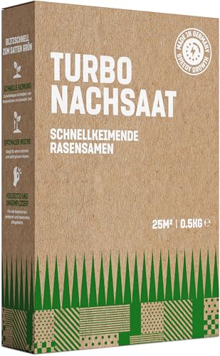 GardenGloss Rasensamen Schnellkeimend 0,5kg - Made in Germany - 25m2 Fläche - Grassamen Nachsaat und Neuanlage