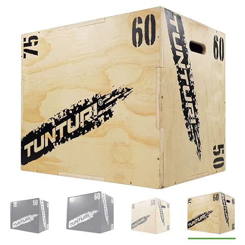 Tunturi Plyo Box, Plyoboxen in 50 x 60 x 75 cm, Sprungbox aus Holz