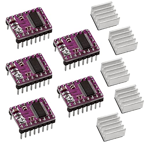 5pcs DRV8825 Schrittmotor Treiber-Modul mit Kühlkörper, Passend für 3D Drucker Teile, 8.2V~45V Schrittmotor