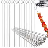 Grillspieße 30 Stück, Grill Kabob Spieße 36cm*2.5mm Quadratisches Edelstahl Lange Spieße Schaschlikspieße Fleischspieße, für Lagerfeuer Oder Grillschale