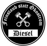 Feinstaub statt Ökostrom Aufkleber Sticker schwarze Umwelt-Plakette Diesel JDM 2 Stück ca. 8 cm Fun Lustig