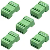 Willwewon 5Sets 4-Pin 15EDGRK 3.81mm/0.15in Neigung PCB Mount Schraube Steckbare Klemmenblock Stecker für 28-16AWG