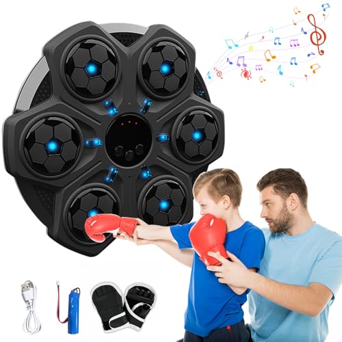 Music Boxing Machine, Elektronisches Boxgerät, Boxmaschine mit Musik, Musik Boxmaschine Bluetooth, 3 Geschwindigkeiten, Unterstützt Bluetooth, mit Handschuhe, Boxmaschine geeignet für Heimtraining