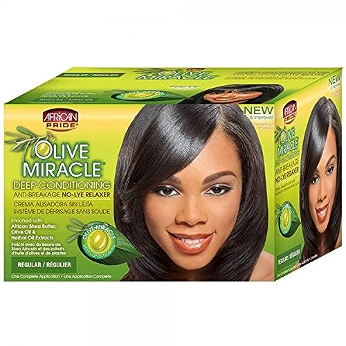 African Pride Olive Miracle Conditioning Anti Breakage No-Lye Relaxer Regular