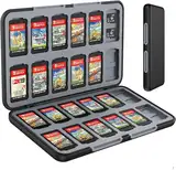 KOPBTBOY Spiele Aufbewahrung für Switch,Game Card Aufbewahrungsbox für Nintendo Switch mit 24 Game Card Slots und 24 Micro SD Karten, Weiches Silikon Futter, Magnetverschluss,Nintendo Switch Zubehör