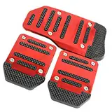 ZDETGU 3 PCs Bremspedalpads für Verbesserten Griffe und Komfort in Manuellen Fahrzeugen Eingestellt (Rot)