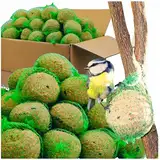 Bird Food, Fat Food for Wild Birds, Fat Balls 50x 90 g with Net in Bucket