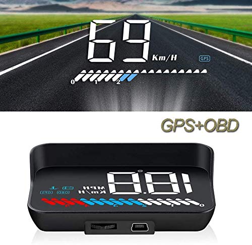 Head up Display car HUD Display OBD2 & HUD Display GPS, iKiKin 3.5 inch / 8.9 cm Head up Display, Speedometer, car Tachometer, Water Temperature Meter Motor Speed Safety Alarms