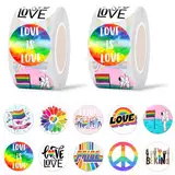 GTOTd LGBTQ Pride Sticker Aufkleber (1000 Stück) Rainbow Regenbogen Gifts Merch für LGBTQ,Labels Gift Pack Wrap, Geschenke Deko für Laptop Wasserflasche