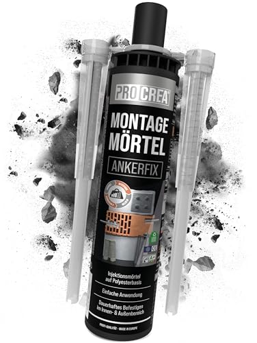 PROCREA® -NEU- Injektionsmörtel "Ankerfix" [inkl. 2x Premium-Mischern] Hochleistungs Montagemörtel & Verbundmörtel für mittlere Schwerlasten - 2K Klebedübel & Flüssigdübel für innen & außen