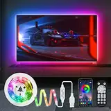 HUEMIHUI LED TV Hintergrundbeleuchtung, LED Streifen für TV, 4m Dream Color LED Strip mit Fernbedienung APP-Steuerung, USB betrieben, für 55-70 Zoll Fernseher und PC