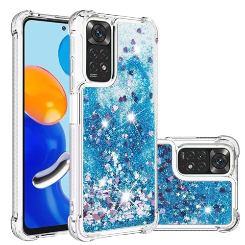 Nadoli Glitzer Treibsand Hülle für Xiaomi Redmi Note 12 Pro 4G,Silikon Stoßfest Handyhülle Transparent TPU Bumper Schutzhülle Flüssig Durchsichtig Quicksand Case