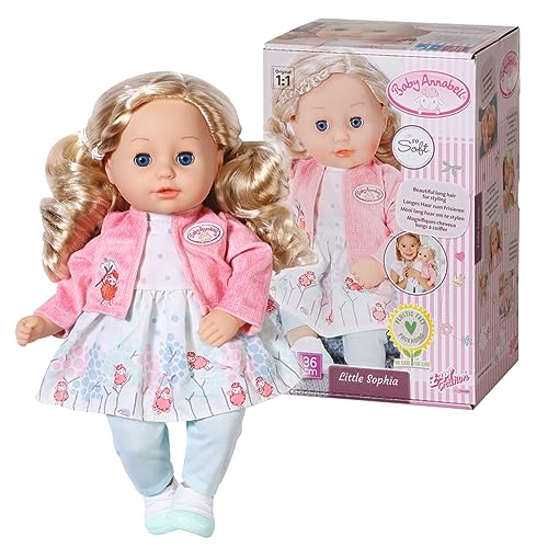 Baby Annabell, Puppe, Baby Annabell Little Sophia 36cm, weiche Puppe mit langen blonden Haaren, blauen Schlafaugen, inkl. Puppenkleidung, 706480, Zapf Creation, Blau