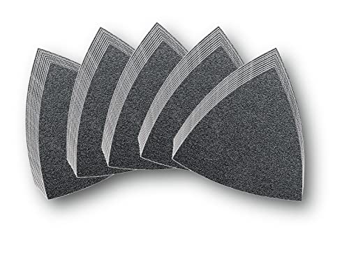 Fein Schleifblatt-Set (Kantenlänge 80 mm, Inhalt Je 10 Stück, Korn 60, 80, 120, 180, 240, ungelocht, mit Klettenschnellbefestigung) 63717082033