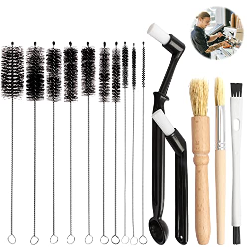 Kaffee Pinsel 15 Stück Kaffee Reinigungsbürste Barista Strohhalm Bürste Set Espressomaschine Bürste Kaffeemühle Reinigungspinsel Pfeifenreiniger Bürste für Kaffeemühle Kaffee Werkzeug Reinigungsbürste