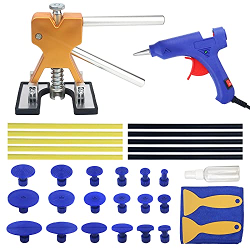 Tosucs Dellen Reparatur Ausbeulwerkzeug Dent Puller Set, Auto Paintless Dellen Reparaturset, DIY Golden Lifter für Fahrzeug Dellen/Tür Dings/Hagel Schaden Entfernen