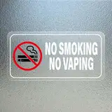 YIKIADA No Smoking No Vaping Schild Vinyl 10 X 5 CM Selbstklebend Rauchen Verboten Aufkleber Rauchverbot Warnzeichen Zigaretten Verbotszeichen für Außen und Innen 10 Stück