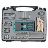 wolfcraft Undercover Jig Set Torx – 4642100 - Versteckte Holzverbindungen für Möbelbau und Holzbearbeitung, Bohrschablone inkl. Zubehör im Koffer - Taschenlochbohrungen