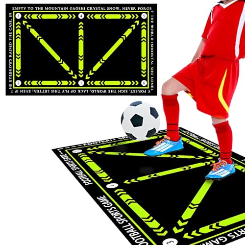 Fussball Matte,60 X 90cm Fussball Trainingsmatte,Fußball Schritt Trainingsmatte,Grün Rutschfeste Fussballmatte Training,Fussball Matte Ballkontrolle,Fußball-Fußmatte,Geschenke Für Fußballliebhaber