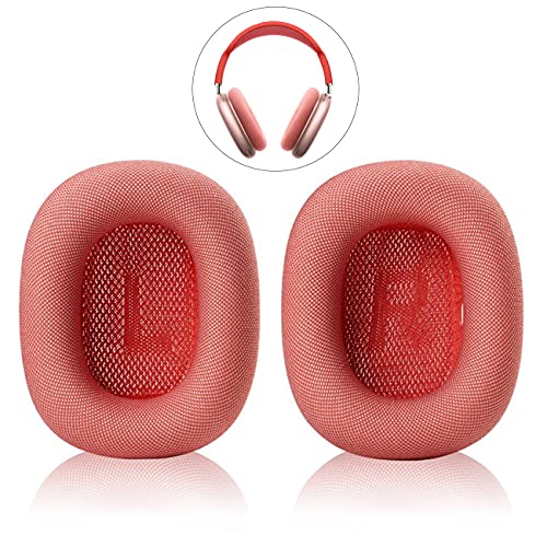 XINRUISEN Professionelle Ohrpolster für Airpods Max, Magnet Kopfhörer Ohrpolster Ersatz für Airpod Max bei Durable Mesh Textile/Memory Foam Ohrpolster Bequeme und einfache Installation-Rot