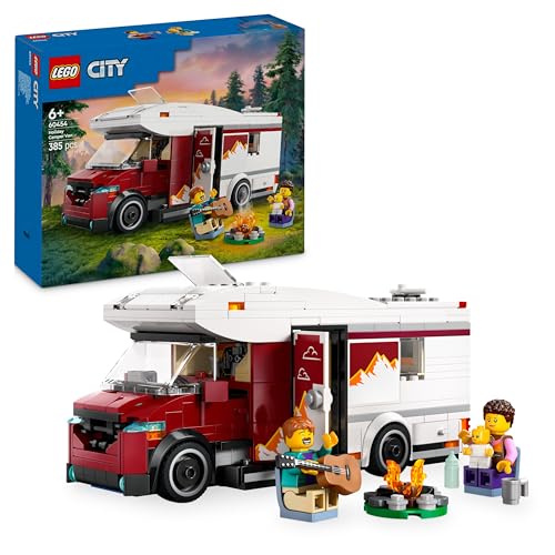 LEGO City Abenteuer-Wohnmobil - Wohnwagen Spielzeug für Jungen und Mädchen ab 6 Jahren - Inkl. 3 Minifiguren und Camping Zubehör - Geschenkidee zum Geburtstag und für die Feiertage 60454