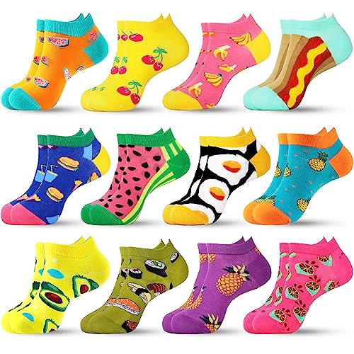 Jeasona Lustige Sneaker Socken Damen 39-42 Baumwolle Bunte Sneaker Bunt Kurze Socken Lässig Ausgefallene Witzig