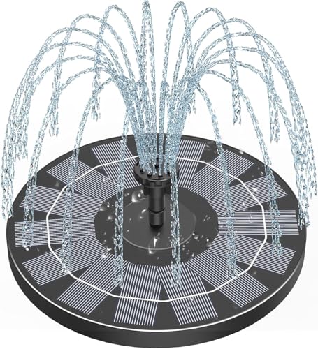 AISITIN Solarbrunnen für Draussen 2.5W Solar Springbrunnen für Außen mit 4 Stützstangen Solar Teichpumpe Outdoor Wasserpumpe Solar Schwimmender Fontäne Pumpe mit 6 Effekte für Garten,VogelBad,Teich