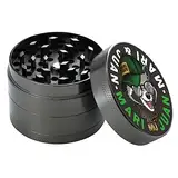 Mari & Juan Grinder I 4-teilig I ø 4,8 cm aus hochwertigem Zink I Graue Kräutermühle zum Mahlen von Kräuter, Gewürze, Kaffee, Herb and Spices I Crusher inkl. Pollenschieber