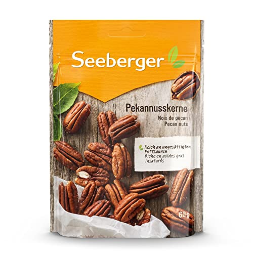 Seeberger Pekannusskerne: Große, unversehrte & knackig-frische amerikanische Pekannüsse - handlich & wiederverschließbar - naturbelassen (1 x 60 g)