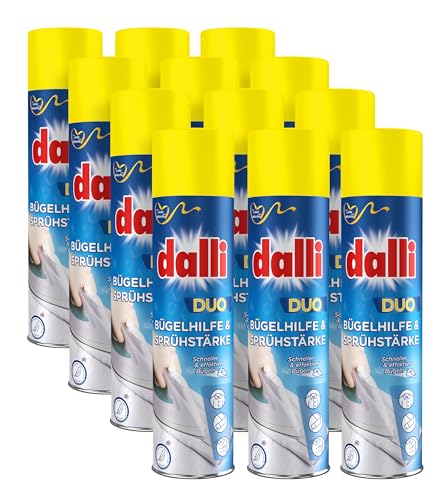 dalli® duo Bügelhilfe & Sprühstärke I 12 x 400 ml pro Dose I Für faltenfreie Wäsche und perfekten Halt | 12er Pack