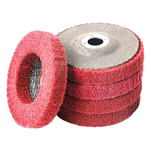 Poly Strip Discs Polycarbidfaser Schleifen Polierscheibe Lack Rostreinigung Entferner Laufrad Schleifmittel Drehmomentschleifer Tablett (5 Pcs/100 mm)