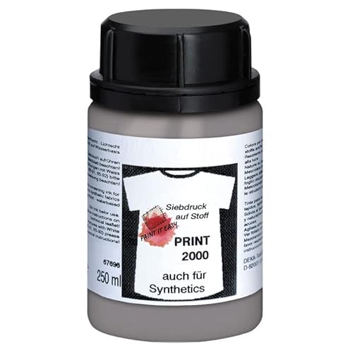 PAINT IT EASY NEU Siebdruckfarbe DEKAPRINT 2000, 250 ml, Grau