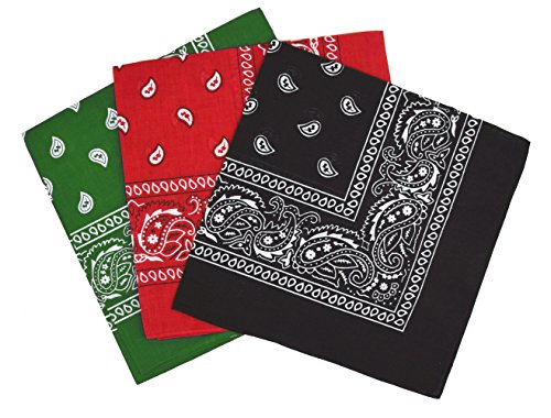 Set 3 bandanas paisley damen und herren 57x57cm