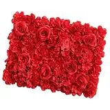 Harilla Romantische Künstliche Blumenwand Panels Hochzeitsort Decor Multicolor, Rot