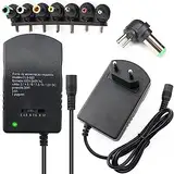 Retoo Universal AC Adapter 12V Netzteil mit 7 Austauschbare Spitzen auf DC 3V 4.5V 5V 6V 7.5V 9V 12V, Steckeradaptern Konverter Wechselrichter Ladegerät, Steckernetzteil, Universalnezteil, Ladekabel