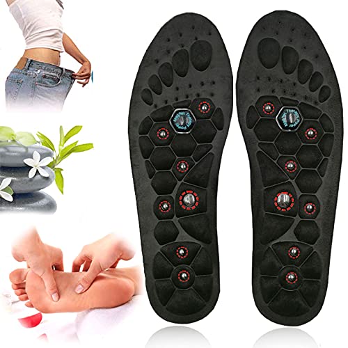 Magnetische Massage Einlegesohle für Frauen Herren, Akupressur Einlegesohlen Relaxed Feet Schuheinlagen Orthopädische Zur Stimulierung von Druckpunkten, Deodorant, Ermüd(Size:S(EU:35-40),Color:1 Pair)