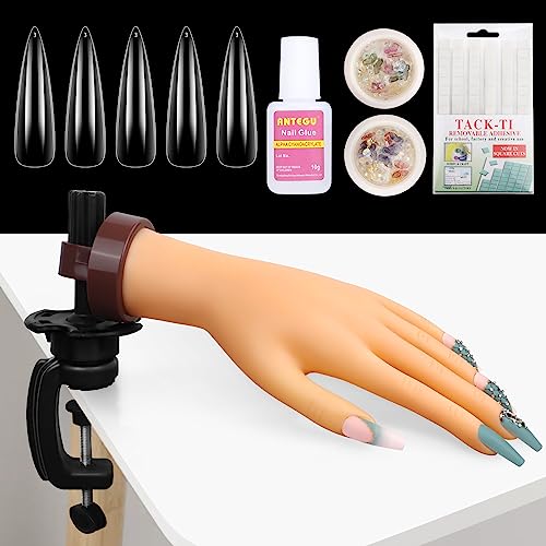 Übungshand für Nageldesign: Silikon Übungshand - Flexible Nagel Hand - Nagelhand Übungsmodell für DIY Nagelmaniküre