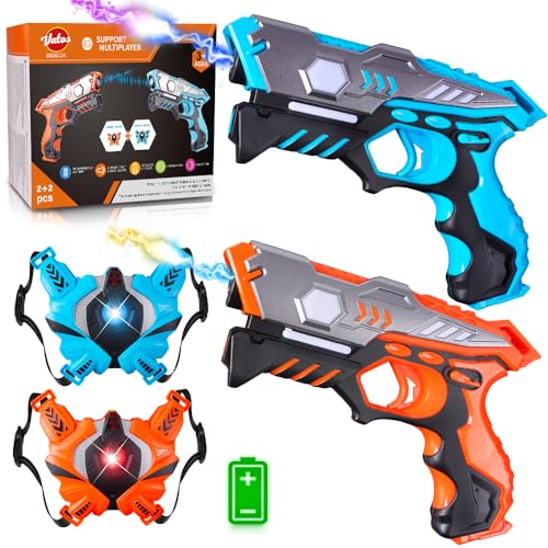 VATOS Infrarot Laser Tag Gun Set mit Westen - 2 Pack für Kinder & Erwachsene Indoor Outdoor Spiel, Gruppenaktivität Spaß Spielzeug Laser Tag Blaster Geschenk für Jungen Mädchen ab 6 Jahren