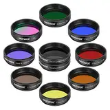 NEEWER 1.25" Teleskop Okular Filter Set (10er Pack),5xPlaneten Farbfilter,2xVariabler Polarisationsfilter,UHC Filter,Mond & Sternenlichtfilter,13% Mondfilter für Sternbeobachtung, Nachthimmel