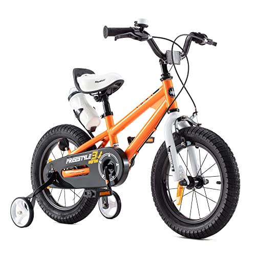 RoyalBaby Kinderfahrrad Mädchen Junge Freestyle BMX Kinderfahrrad Kinderfahrrad 12 Zoll Orange