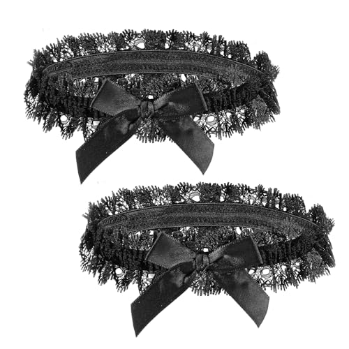 2 Stück Verstellbare Herz-Beinstrumpfbänder, Adjustable Lace Heart-Shaped Thigh Garter, Verstellbare Spitze herzförmige Oberschenkel Strumpfband, Elastische Oberschenkelstrumpfbände für Damen, Schwarz