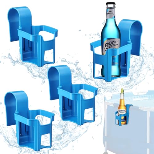 Pool Getränkehalter, 4 Stück Poolrand Getränkehalter aus Kunststoff, Multifunktionaler Poolside Cup Holder,Poolside Dosenhalter, Pool Becherhalter zum Abstellen von Getränken und Gegenständen