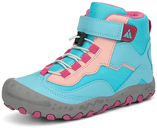 Mishansha Kinder Wanderschuhe Jungen Mädchen Trekkingschuhe Rutschfest Atmungsaktiv Kinderschuhe Leicht Hoch Sneakers für Outdoor Sport Walking Hiking, Blauer Himmel, 24 EU