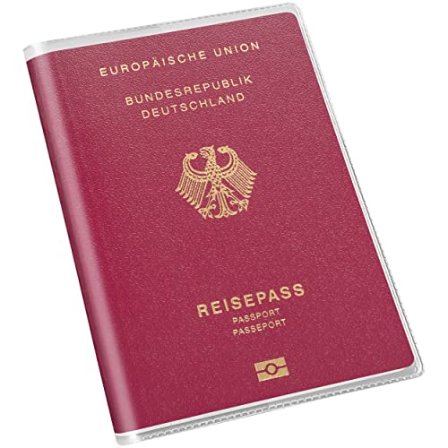 Gentle North 2 x Reisepasshülle (13,5 x 19 cm) transparent - Passport Cover für den NEUEN Reisepass - Robuste reißfeste Passhülle als Perfekter Schutz vor Schmutz, Feuchtigkeit und Kratzern