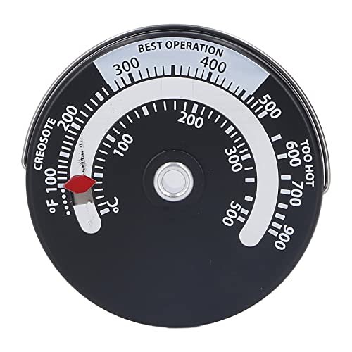 Magnetisches Ofenthermometer, Holzofenthermometer, Thermostat, Magnetisches Holzofenzubeh?r, 0–500 ℃ Zifferblatt aus Aluminiumlegierung, Hochpr?zise Thermometeranzeige für Kamin