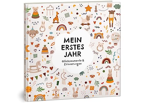 Babyalbum Mein erstes Jahr - Baby Erinnerungsbuch für die schönsten Momente - Das Babybuch zum Ausfüllen fürs 1. Lebensjahr - Ein besonderes Geschenk zur Geburt für Mädchen & Jungen: Boho Spielzeug