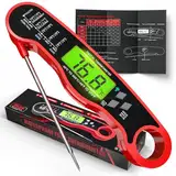 Fleischthermometer Digital - Schnelles Sofortablesen für Kochen, Süßigkeitenherstellung, Grillen im Freien, wasserdichtes Küchenthermometer mit Hintergrundbeleuchtung und Haltefunktion