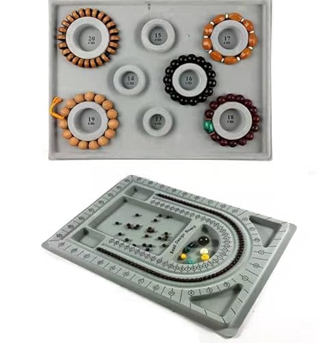 PIQIUQIU Schmucktablett, 2-teilige Perlendesign-Board-Matte, Armband-Design-Board, Perlenbrett-Halskette, Perlen-Schmuckaufbewahrungstablett, Webwerkzeug Perlentablett für die Schmuckherstellung