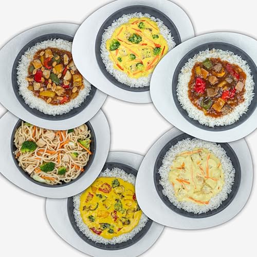 LUNCH4YOU Fertiggerichte – frisch zubereitet und gekühlt geliefert | Hausgemachtes Fertigessen, gesunde Mahlzeit & schnelles Essen für die Mikrowelle | 6 x 500g – (Asian Style Box)